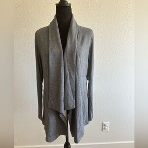 Calvin Klein Open Front Jacket waterfall knit Grey jacket Cardigan size L
